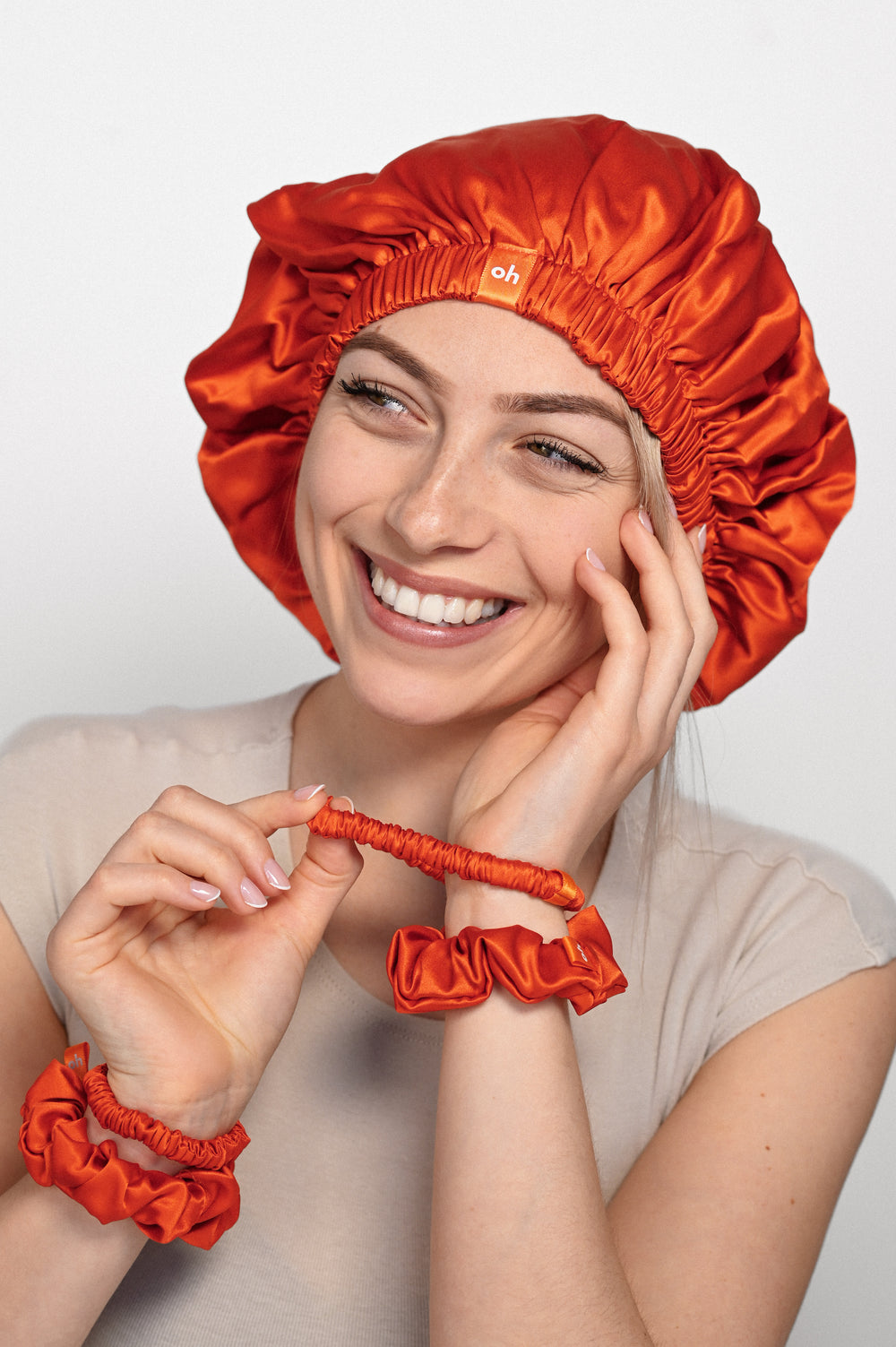 ohsilk Seidenhaube im Alltag getragen