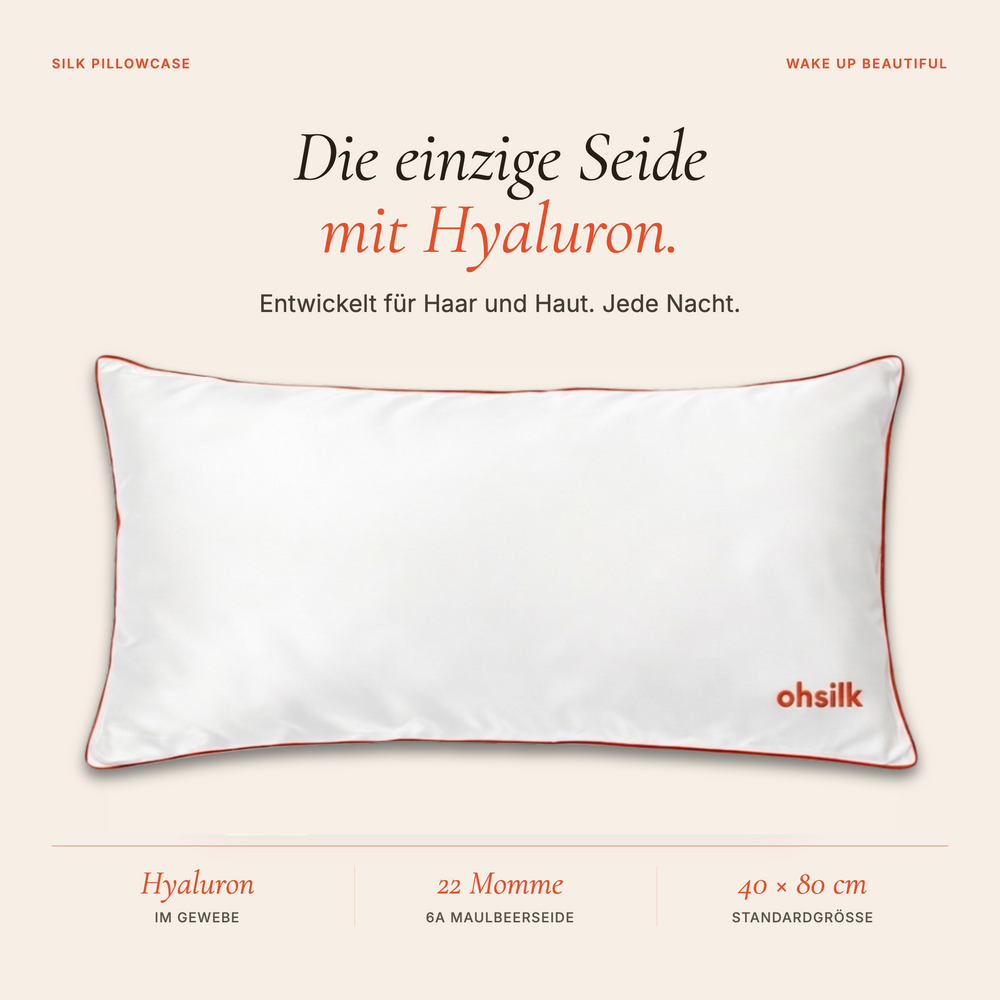 ohsilk Hyatec Silk Kissenbezug 40 x 80 cm mit verstecktem Reißverschluss